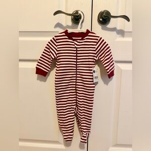 George Red and White Striped Kids Footie